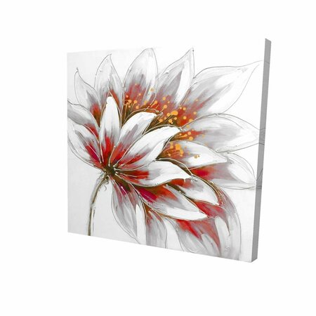 FONDO 12 x 12 in. Red Flower with Gold Center-Print on Canvas FO2793466